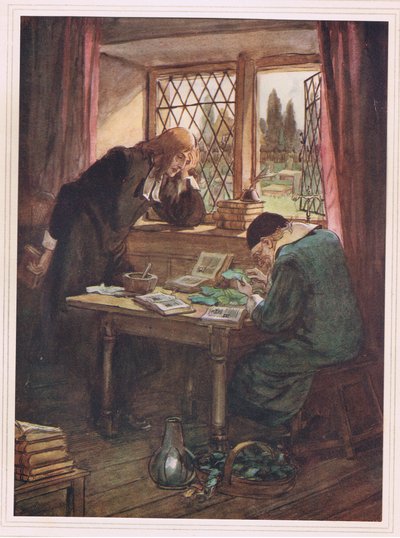One Day, Leaning His Forehead on His Hand by Hugh Thomson